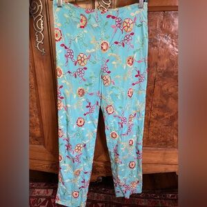 Piazza Sempione Turquoise Embroidered Fabric